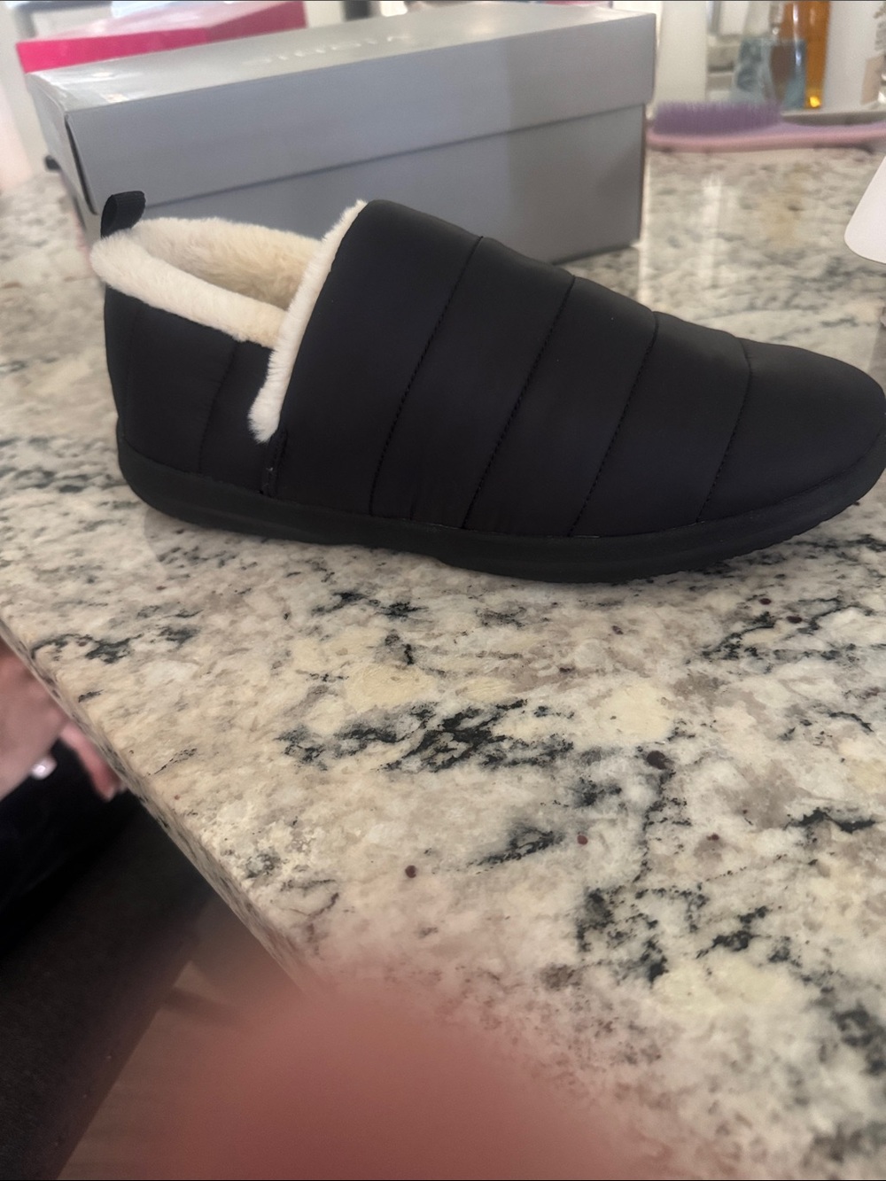 Vionic Black Quilted Slip-On Shoe